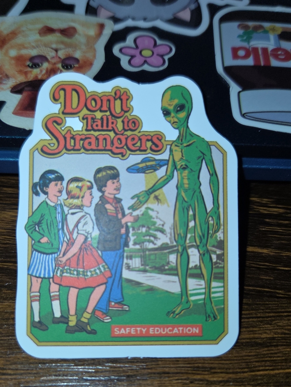 Don't Talk to Strangers Alien Sticker - Green